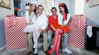 Daughter Swap - Cute Stepdaughters In Costumes Kyler Quinn And Alice Pink In Taboo Christmas Swap - DaughterSwap