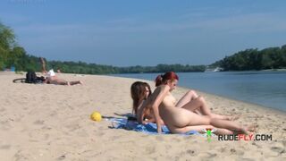 Naughty young nudist chicks caught on voyeur cam