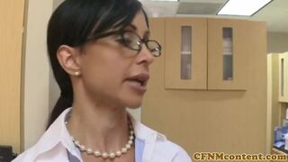 CFNM Secret - Femdom nurses cockriding in cfnm threesome