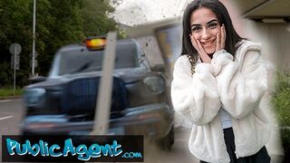 Public Agent - petite British Brunette Sucks and Fucks after Nearly Getting Run Over by a Runaway Taxi