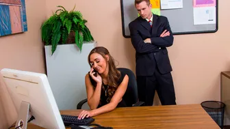 Naughty Office - Marry Lynn fucking in the desk with her innie pussy