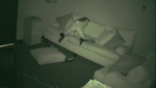 Spy cam babe masturbates on the couch