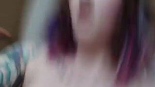 Busty Chick fucks her wet pussy with a dildo