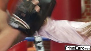 Amazing busty blonde fucks her horny boxing coach