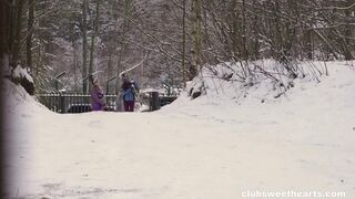 Hot Bunnies humping in the snow