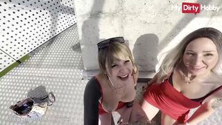 Cameraman Fucks Gorgeous sexyrachel846 & Her Stunning Friend On Top Of A Tower