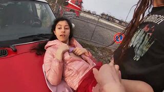 Petite Hot Chicks On Risky Sex In Public Street