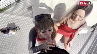 MyDirtyHobby - Cameraman Fucks Gorgeous sexyrachel846 & Her Stunning Friend On Top Of A Tower