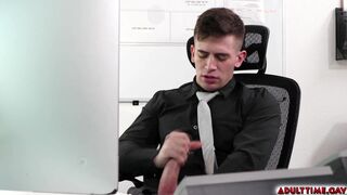 Rubbing Dick in the Office Caught by Boss