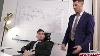 Rubbing Dick in the Office Caught by Boss