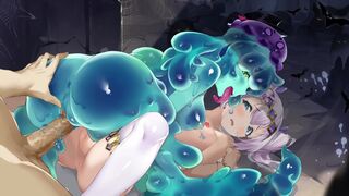 [Gameplay] Sex With Slime Girl and Princess [2D Hentai Game, 4K, 60FPS, Uncensored]