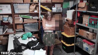 Scared small titted teen thief fucked