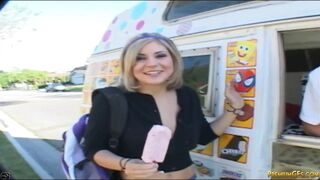 Sweet Stephanie Fucking hard with driver on ice cream van