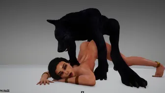Cum Haze - Gorgeous Babe Fucks Big Bad Wolf | Big Cock Monster | 3D Porn Wild Life