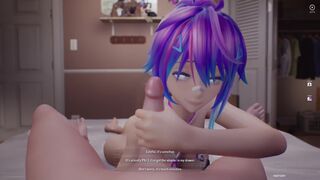 [Gameplay] 3D Hentai Streamer Girl | Project Melody | Blowjob from a beautiful ani...