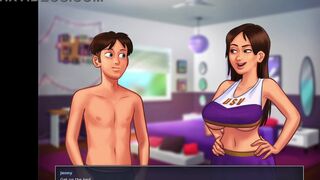 [Gameplay] Summertime Saga - Stepsis gets fucked by stepbro with a huge cock ( Jen...