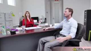 Red MILF head bitch fucked by employee