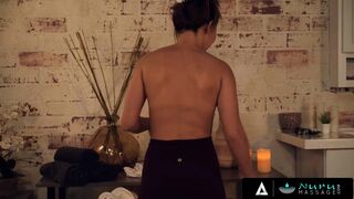 NURU MASSAGE - Sexy Paige Owens Massages Her Client's Balls While Sucking His Cock Then Rides It