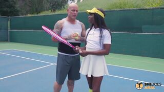 Tennis Babe Ana Foxxx Takes Anal Lessons from Coach