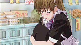 Anime maid gets wet pussy fantasizing
