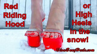 Clips 4 Sale - Vicky Heely in: Red Riding Hood - Episode 1 - Part 1 - High Heels in the snow Makeup Lipstick Nylons Costume Toe wiggling spreading - HD