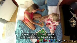 Cute Blondes Play Games before Fucking