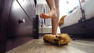 Goblin Goddess Plushies Trampled with Bare Feet and Heels - Floor Cam 4K
