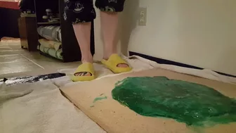 Clips 4 Sale - Monster Stuck In Sticky Foam Flip Flop Slides