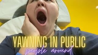 yawning attack in a public place