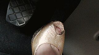 Clips 4 Sale - GOLDEN SHOES ARE PRESSING THE PEDAL OF A VOLKSWAGEN