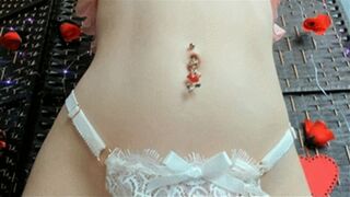 Rose Dangle Ring Belly Button Fingering (HD) WMV