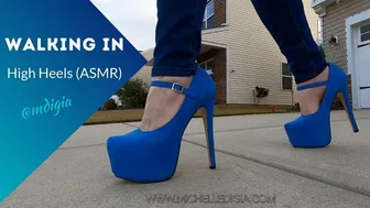 Clips 4 Sale - WALKING ASMR IN HIGH HEELS 9 (BLUE PLATFORM MARY JANE)