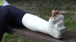 Clips 4 Sale - Katharina limping in the park part three