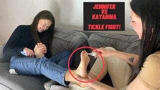 Jennifer vs Katarina - Student Girls Tickle Fight!