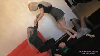 KIRA and NICOLE - Pathetic carpet for merciless girls! (HD)
