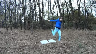 Clips 4 Sale - DESTROYING TWO PILLOWS BY STOMPING AND KICKING THEM WITH RUNNING SHOES (SNEAKERS Sn)