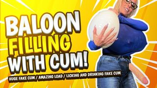 Playing with balloons and filling it with my cum!