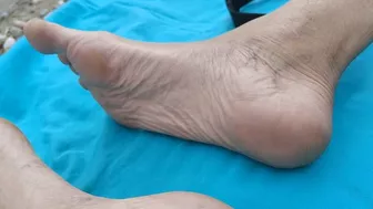 Clips 4 Sale - Close-Up Of My Feet, Soles And Heels, Sunbathing By The River