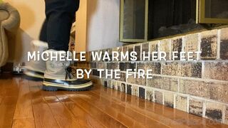 Clips 4 Sale - Michelle Warms Her Feet by the Fire