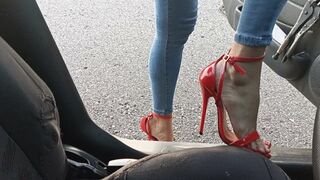 Clips 4 Sale - Katherine the Pedal Pumping Queen on Red sandals