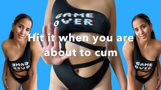 Hit it when you are about to cum - CBT