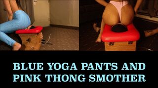 Clips 4 Sale - Princess kylie - Blue Yoga Pants and Pink Thong Smother - {HD 1080p}