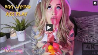 Clips 4 Sale - Easter bunny lays eggs for you