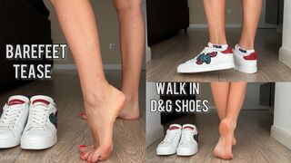 Clips 4 Sale - Walk in D&G shoes, barefeet tease