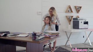 Hot Boss Kenzie Taylor Spankes her new Assistant Britney Light