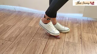 Clips 4 Sale - Embroidered White Sneakers