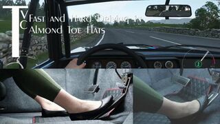 Fast and Hard Driving in Almond Toe Flats (mp4 1080p)