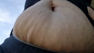 Clips 4 Sale - 4k POV UNDER Big Bouncy Belly Grumbling HUNGRY GIANTESS TAKES A WALK fingering her belly button and finds a tiny man who she eats
