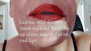 Clips 4 Sale - Latina milf Giantess Smoking and Burping up close mouth fetish red lips avi