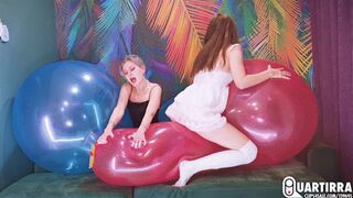 Clips 4 Sale - Q845 Cosette and Stashia ride two RX36 Longnecks and pop them - 1080p